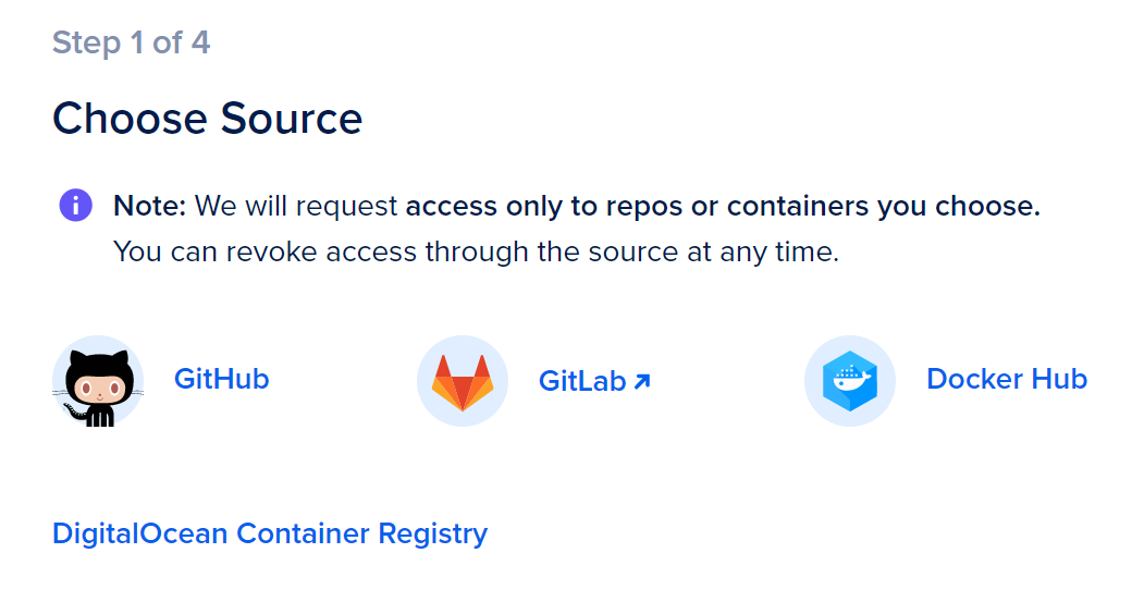 Step 1 Menu, select GitHub